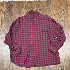 Woodies Red and Gray Flannel Plaid Men's Shirt